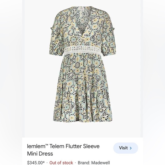 NWT Lemlem Telem Flutter Sleeve Mini Dress Small - Picture 2 of 10